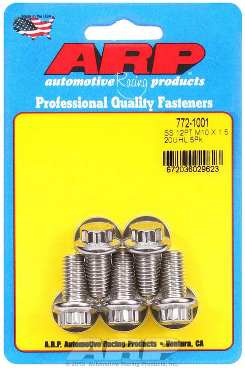 Arp 10Mm X 1.50 X 20 12Pt Ss Bolt Kit 5Pk 772-1001