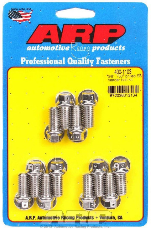 Arp S/S Header Bolt Kit - 3/8 X .750 Uhl (12) 400-1103