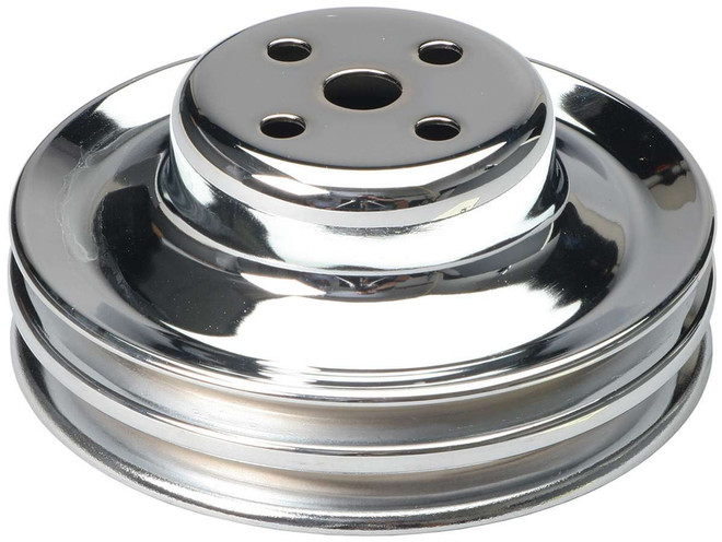 Trans-Dapt 65-66 Ford 289 Water Pump Pulley Chrome 2 Grv 8301