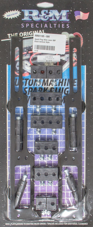 R And M Specialties Spark Plug Wire Loom Sbf Black Vertical Style 1105-90-K