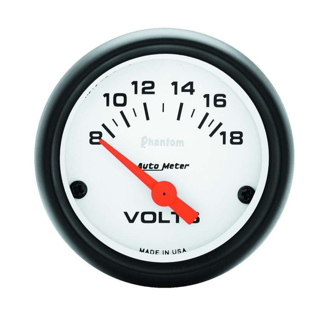 Autometer Phantom 2 1/16In Voltmeter 8-18 Volts 5791