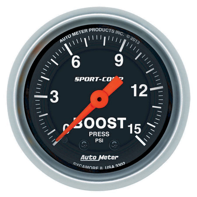 Autometer 2-1/16 S/C  Boost  Gauge 0-15 Psi 3302