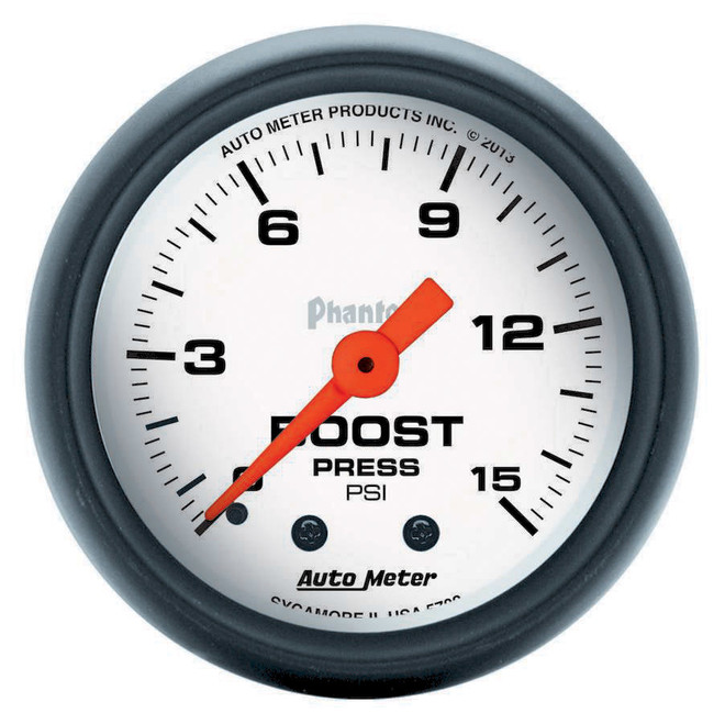 Autometer 2-1/16 Phantom Boost Gauge 0-15Psi 5702