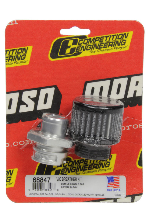 Moroso Valve Cover Breather Kit Gm Ls W/Oem Double Tab 68847