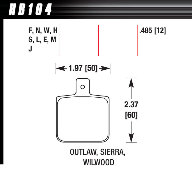 Hawk Brake Dl Single/1000 Dtc-30  Hb104W.485