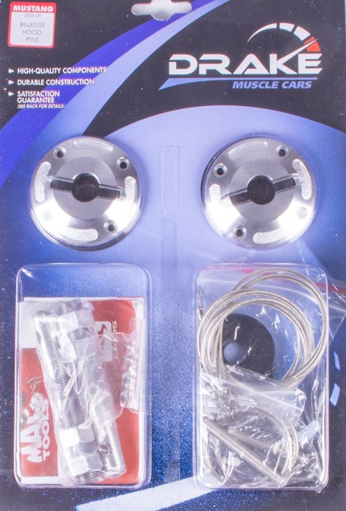 Drake Automotive Group Hood Pin Kit Billet 05-09 Mustang 5R3Z-6316892-K