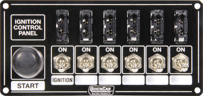 Quickcar Racing Products Ignition Panel Black Fused W/Start Button 50-863