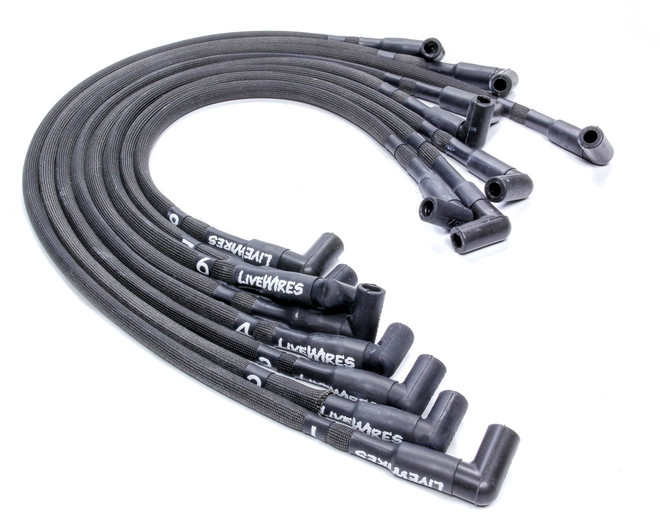 Performance Distributors Live Wires Sbc Over V/C Hei 90 Deg Black C9053Bk