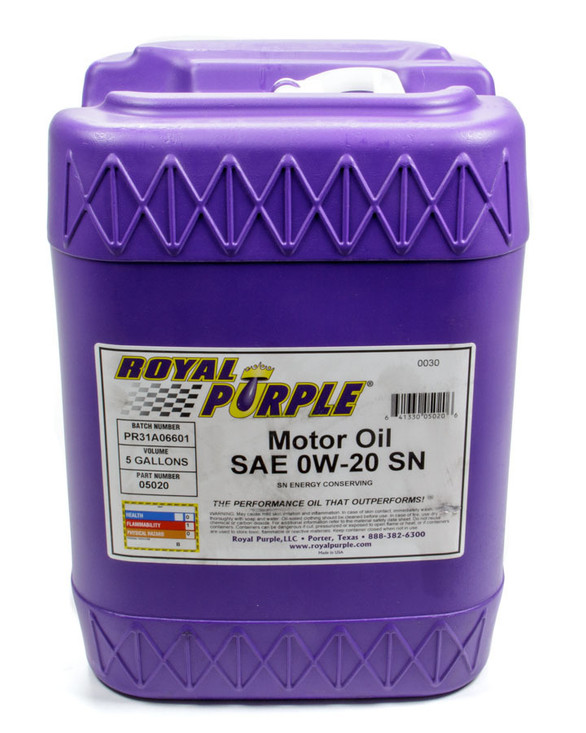 Royal Purple Multi-Grade Motor Oil 0W20 5 Gallon Pail Dexos 5020