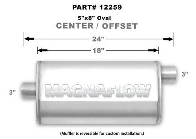 Magnaflow Perf Exhaust Stainless Muffler 3In Offset In/Center Out 12259