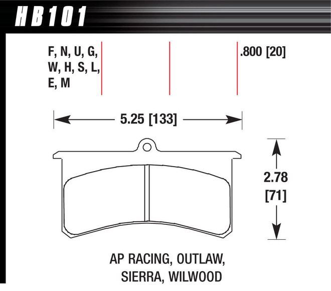 Hawk Brake Superlite Dtc-30  Hb101W.800