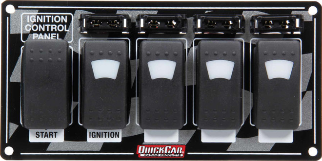 Quickcar Racing Products Ignition Panel W/ Rocker Switches Fuses & Lights 52-164