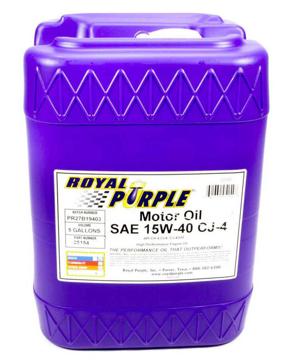 Royal Purple Synthetic Motor Oil 5Gal 15W40 5154