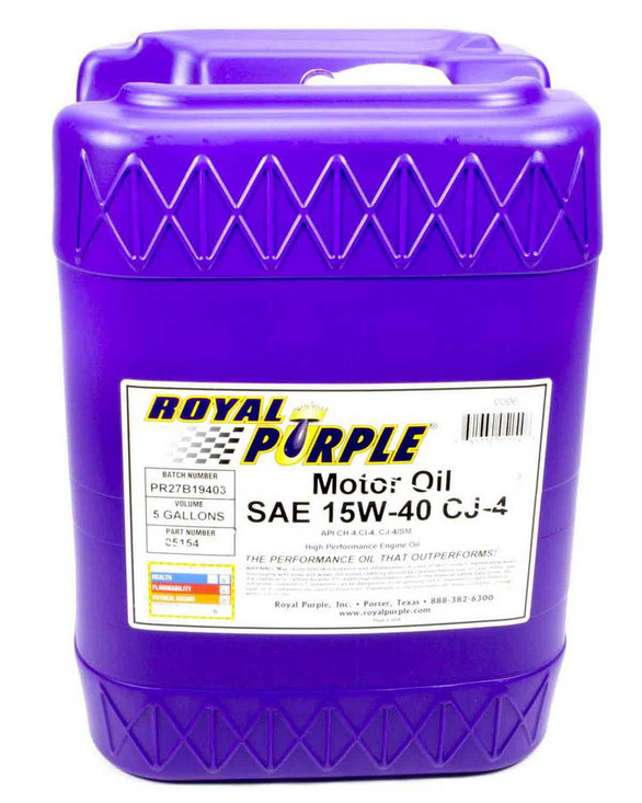 Royal Purple Synthetic Motor Oil 5Gal 15W40 5154 Royal Purple Synthetic Motor Oil 5Gal 15W40 5154