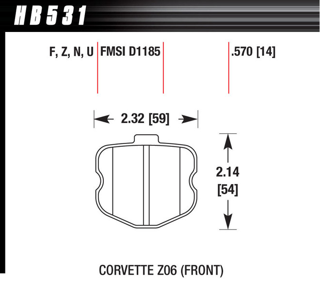 Hawk Brake 2006 Corvette Zo6 Perf Ceramic Hb531Z.570