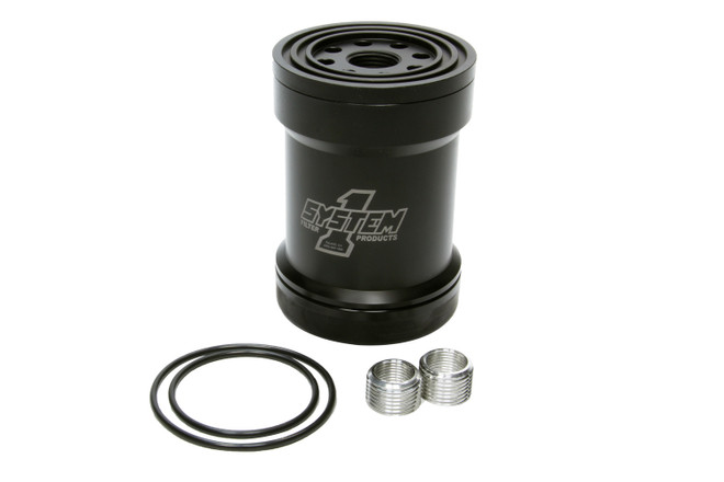 System One Billet Oil Filter W/Blt Cap 45 Micron - Black 209-561B