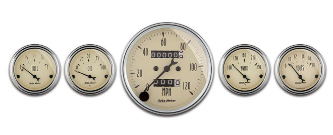 Autometer A/B 5Pc. Gauge Kit W/Mech. Speedo 1808