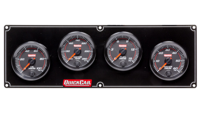 Quickcar Racing Products Redline 4 Gauge Panel Op/Wt/Fp/Wp 69-4026