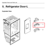 Left Door Middle Bin Compatible with SAMSUNG Refrigerator DA97-11478A