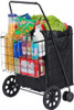 Folding Grocery Basket Cart Shopping Wheels Large Metal Utility Laundry