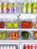 6 PCS Clear Plastic Storage Bin Container Set Pantry & Kitchen Fridge Organizer