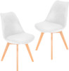 2 Mid Century Modern DSW Dining Side Chair Wood Legs Velvet
