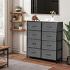 8-Tier Drawers Nightstand Chest Dresser Organizer Storage Bedroom Cabinet Black