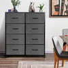 8-Tier Drawers Nightstand Chest Dresser Organizer Storage Bedroom Cabinet Black
