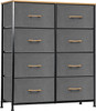 8-Tier Drawers Nightstand Chest Dresser Organizer Storage Bedroom Cabinet Maple
