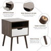 Mid-Century Modern End Table or Nightstand in Light Gray