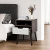 Mid-Century Modern End Table or Nightstand in Light Gray