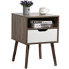 Mid-Century Modern End Table or Nightstand in Light Gray