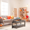 2 Drawer Lift Top Coffee Table with Hidden Compartment & Storage Shelves Gray