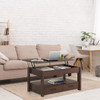 2 Drawer Lift Top Coffee Table with Hidden Compartment & Storage Shelve Espresso