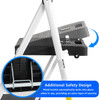 Steel Folding 2-Step Stool Ladder Adults With Soft-Grip Handle 330 Lbs White