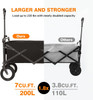 Heavy Duty Wagon Cart Swivel Collapsible Outdoor Utility Garden Beach Cart Black