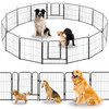 Dog Playpen 16 Panels Pet Fence Metal 24" Exercise Pen Puppy Playpen Out/Indoor