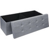 Storage Ottoman Bench Folding Chest Footrest Stool MDF Frame Lid Light Grey 43"