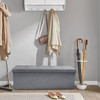 Storage Ottoman Bench Folding Chest Footrest Stool MDF Frame Lid Light Grey 43"
