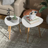 Set of 2 End Table Sofa Side Table Living Room White