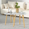 Set of 2 End Table Sofa Side Table Living Room White