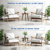Set of 2 End Table Sofa Side Table Living Room White