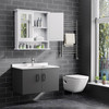 Home Bathroom Wall Mount Cabinet Storage Shelf Over Toilet w/ Mirror Door White