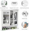 Home Bathroom Wall Mount Cabinet Storage Shelf Over Toilet w/ Mirror Door White
