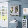 Home Bathroom Wall Mount Cabinet Storage Shelf Over Toilet w/ Mirror Door Grey