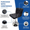 Set of 2 Bar Stools Swivel Adjustable Bar Chair Modern PU Leather Pub Bar Chairs