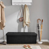 Storage Ottoman Bench Folding Chest Footrest Stool MDF Frame Lid Black 43"