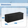 Storage Ottoman Bench Folding Chest Footrest Stool MDF Frame Lid Black 43"
