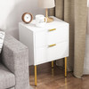 Bedroom Bedside Table Nightstand End Side Organizer 2 Drawers Storage
