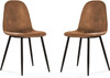 2 Dining Chairs High Back Metal Legs Modern Kitchen Room